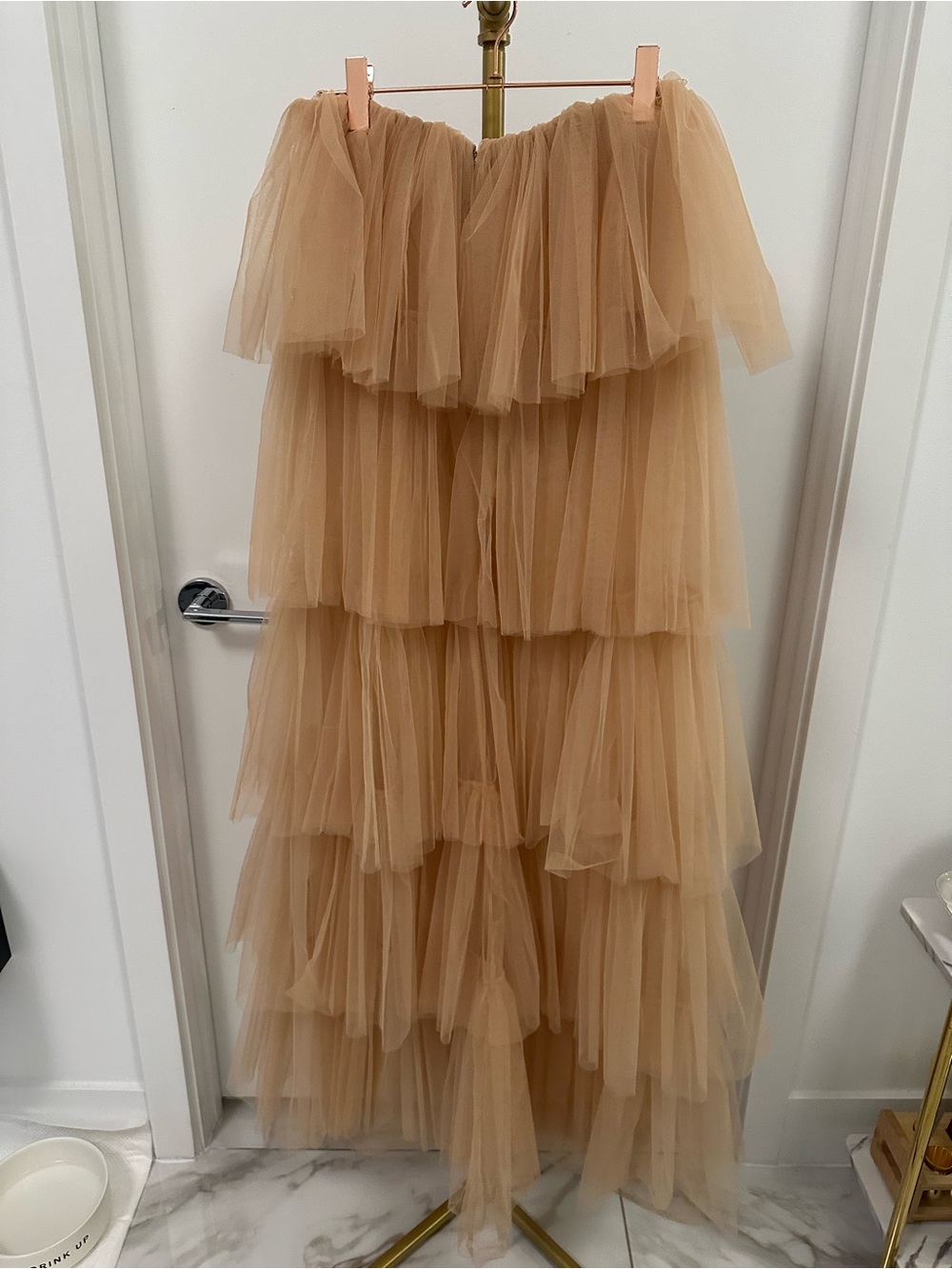 Edite Mode Blithe High Waisted Layered Ruffle Tulle Maxi Skirt Size L - Picture 5 of 7